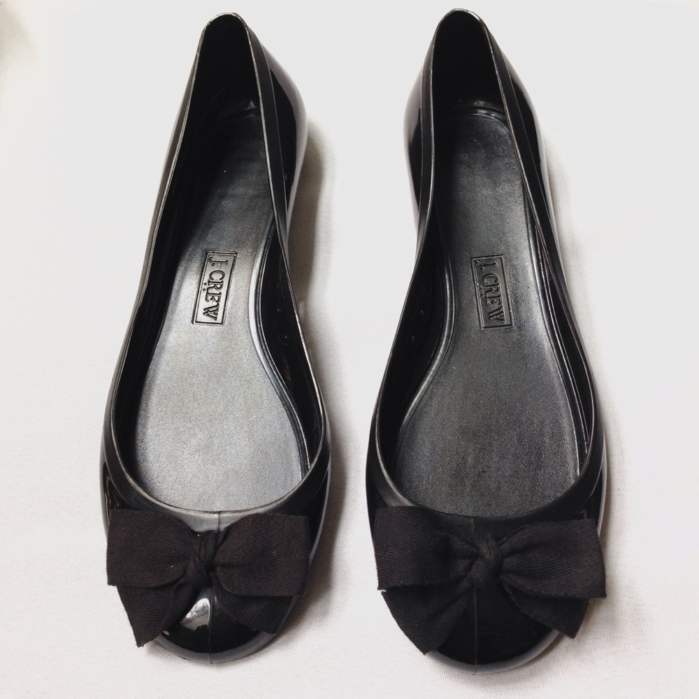 J Crew Black Bow Flats